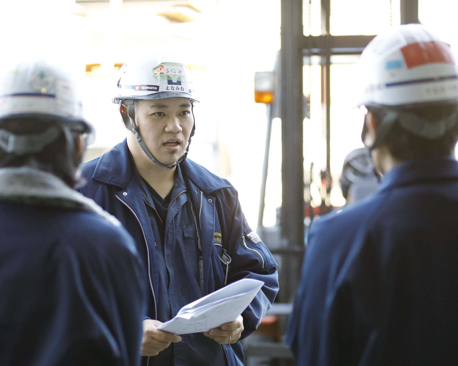 作業前の指示風景